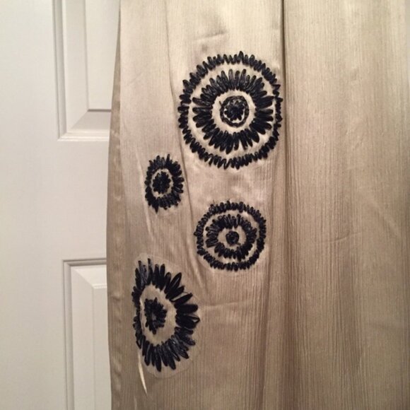 VERA WANG DRESS SHIFT CREAM BLACK ACCENT SLEEVELESS Size 12 46 - Picture 3 of 8